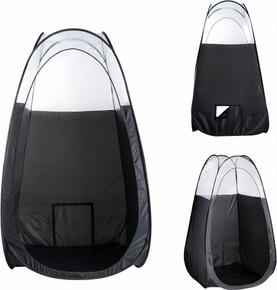 Naked Sun XL Portable Spray Tan Tent – Extra Large Pop Up Tent for Professional Tanning, Heavy Duty Fabric Mobile Spray Room with Carrying Bag & Easy Clean Floor - Black