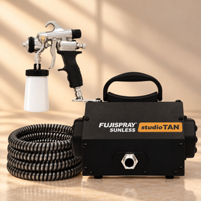 Fuji Spray 2100 studioTAN Machine with NUDA Favorites Sample Pack  Tanning Solutions & Black Tent