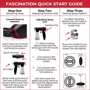 Black Fascination FX Spray Tan Machine with Honey Glow Rapid Develop Violet Tanning Solution - 8 oz and Spray Gun Light Kit