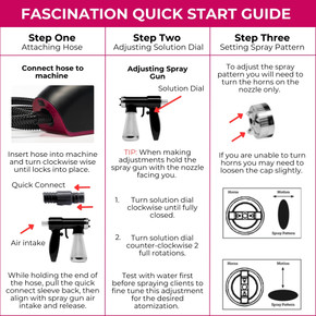 Fascination Spray Tanning Kit Machine Bundle with Tanning Solution and Prep Spray