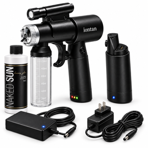 Naked Sun ION Tan Spray Tan Machine DualPower Rechargeable and A/C Power with Naked Sun Honey Glow Rapid Tanning Solution