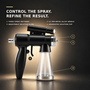 Naked Sun Onyx Spray Tan Machine  Professional Tanning Gun with Light Kit and Honey Glow Rapid Develop Tanning Solution