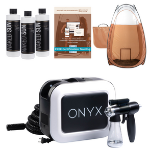 Naked Sun Onyx Spray Tanning Machine with Professional Tanning Gun with Light Kit and Honey Glow Tanning Solution and Brown Tent Bundle (5 Items) Naked Sun Onyx Spray Tanning Machine with Professional Tanning Gun with Light Kit and Honey Glow Tanning Solution and Brown Tent Bundle (5 Items)