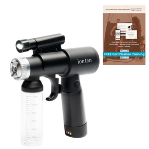 Ion Tan Portable Spray Tan Machine – Dual Power Hybrid (Rechargeable Battery & AC Plug-in) – Professional Cordless Sunless Tanning System with Brushless Two Speed Motor