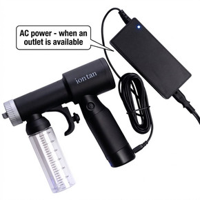 Naked Sun IonTan DualPower Portable Spray Tan Machine – Hybrid (Rechargeable Battery & AC Plug-in) – Professional Cordless Sunless Tanning System with Brushless Two Speed Motor