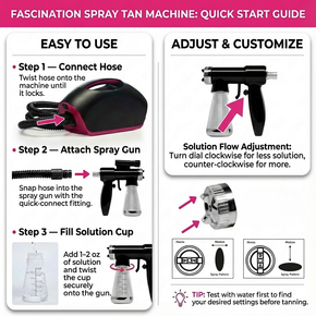 Naked Sun Fascination Spray Tanning Machine with Naked Sun Honey Glow Tanning Solution