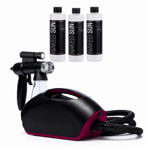 Naked Sun Fascination Spray Tanning Machine with Naked Sun Honey Glow Tanning Solution