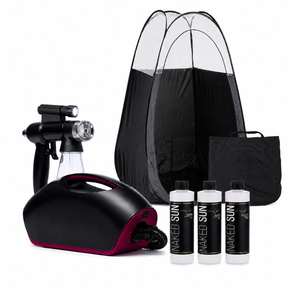 Naked Sun Fascination Spray Tanning Machine with Honey Glow Tanning Solutions and Tent