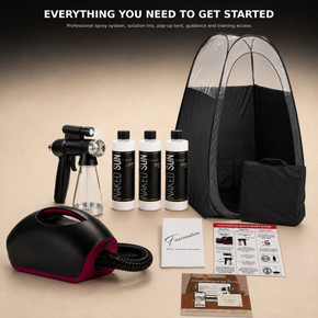 Naked Sun Fascination Spray Tanning Machine with Honey Glow Tanning Solutions and Tent