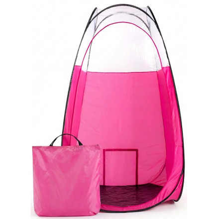 Naked Sun XL Portable Spray Tan Tent – Extra Large Pop-Up Spray Tanning Booth with Carrying Bag, Easy Fold Design, Professional Mobile Spray Room, Easy-Clean Floor - Pink