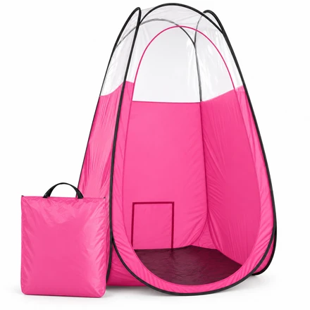 Naked Sun XL Portable Spray Tan Tent – Extra Large Pop Up Tent for Professional Tanning, Heavy Duty Fabric Mobile Spray Room with Carrying Bag & Easy Clean Floor - Pink