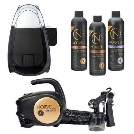 Norvell M1000 Spray Tan Machine and Tanning Solution with Naked Sun Tent