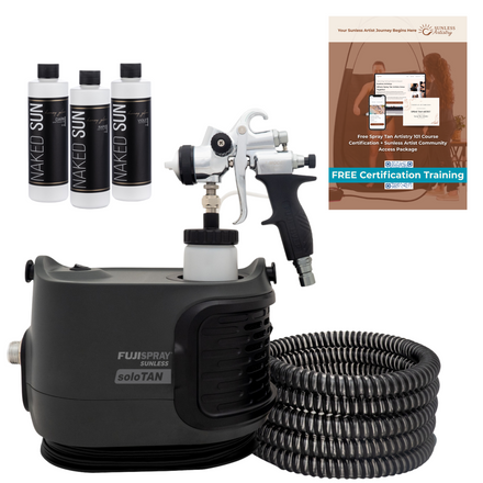 Fuji Spray 6175 SoloTan Spray Tan Machine Kit with Naked Sun Tanning Solution