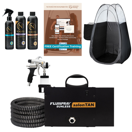 Fuji Spray salonTAN with Norvell Sunless Solution and Black Tanning Tent