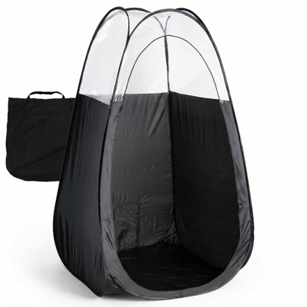 Naked Sun XL Portable Spray Tan Tent – Extra Large Pop-Up Spray Tanning Booth with Carrying Bag, Easy Fold Design, Professional Mobile Spray Room, Easy-Clean Floor - Black