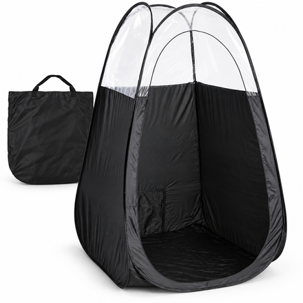 Naked Sun XL Portable Spray Tan Tent – Extra Large Pop Up Tent for Professional Tanning, Heavy Duty Fabric Mobile Spray Room with Carrying Bag & Easy Clean Floor - Black
