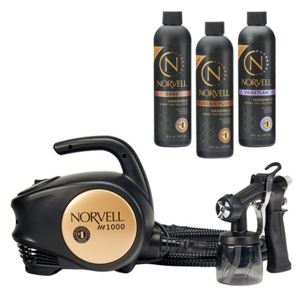 Norvell M1000 HVLP Handheld Spray Tan System with M-Gun and Solution Kit (3 Free 8oz solutions)