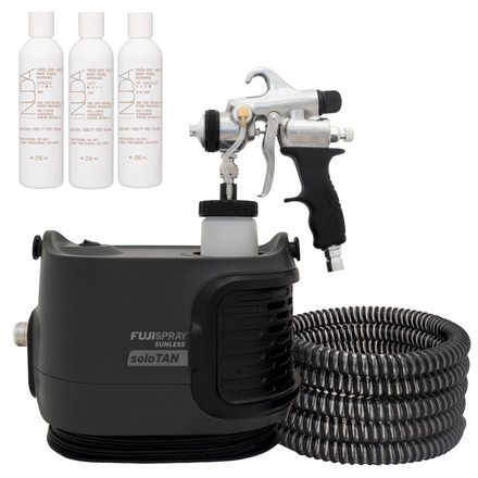 Fuji Spray 2175 SoloTan Spray Tan Machine Kit with NUDA Favorites Sample Pack Tanning Solutions