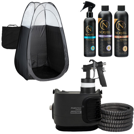 Fuji Spray 1175 soloTAN Spray Tan Machine with Norvell Tanning Solution Kit and Naked Sun Tent