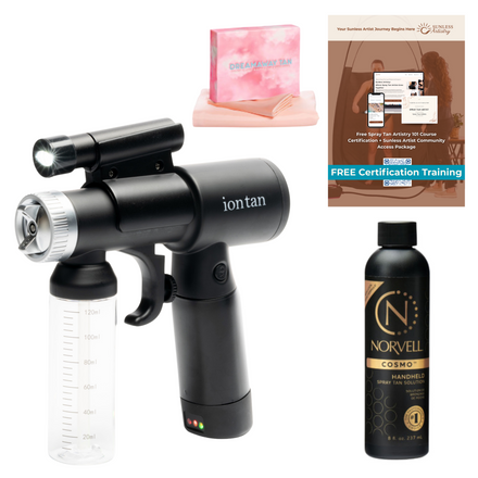 IonTan GO Spray Tan Machine Cordless Rechargeable with Norvell Cosmo Tanning Solution and DreamAway Sleep Sack