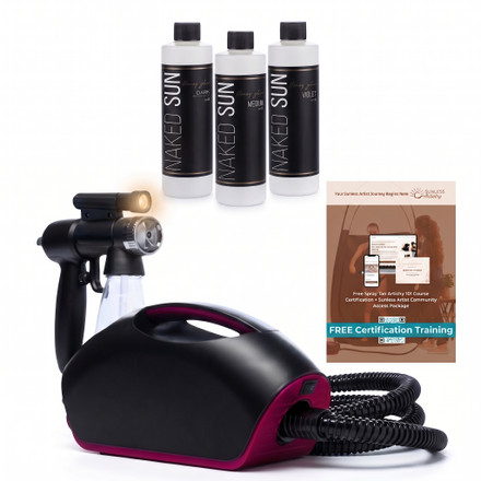 Naked Sun Fascination Spray Tanning Machine with Naked Sun Honey Glow Tanning Solution