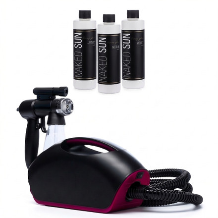 Naked Sun Fascination Spray Tanning Machine with Naked Sun Honey Glow Tanning Solution