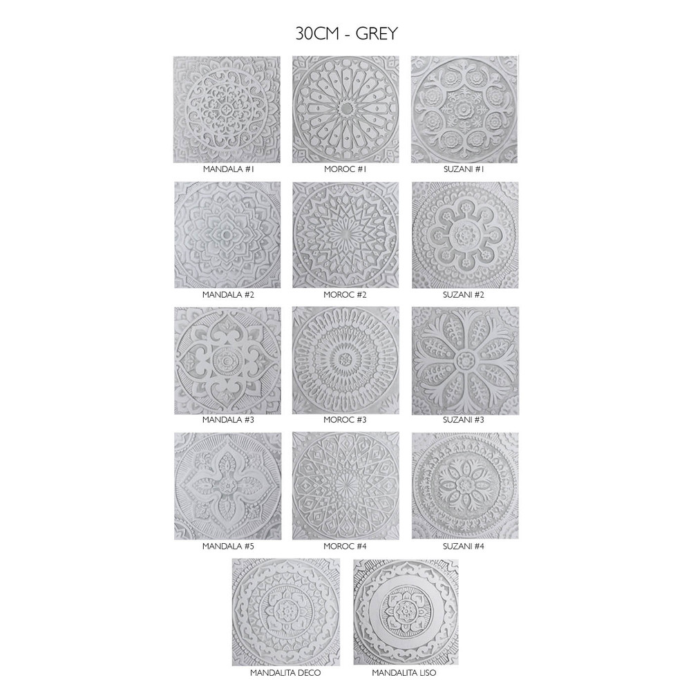 pic Grey And White Patterned Kitchen Wall Tiles handmade tiles set4 grey mandala 30cm 11 8