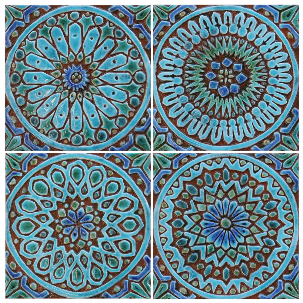 Turquoise Moroccan tile #4 - Decorative tiles handmade by GVEGA