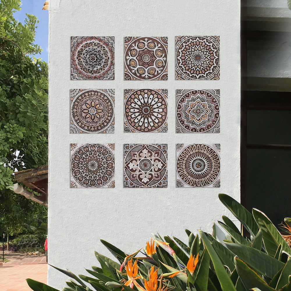Handmade Tiles Set8 matt brown [30cm/11.8"]