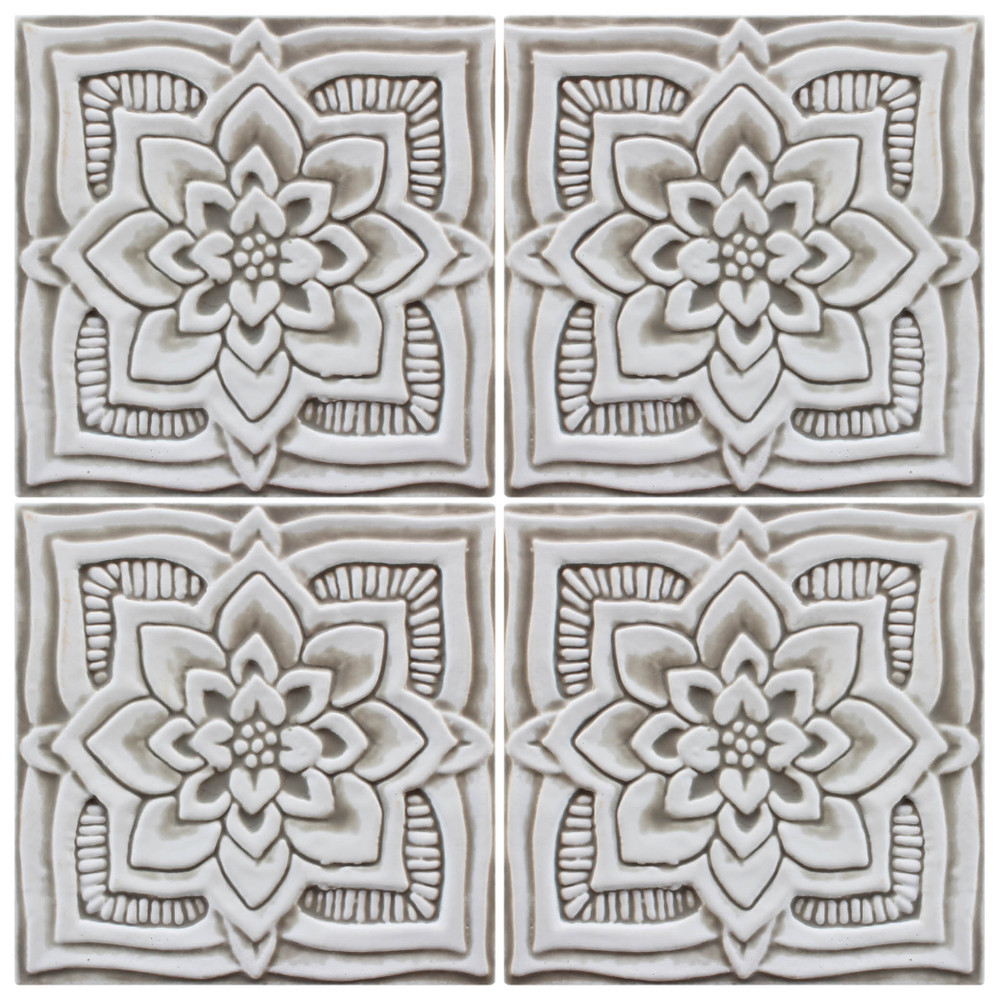 Handmade tile 15cm - mandala 3 - Spanish tiles by GVEGA