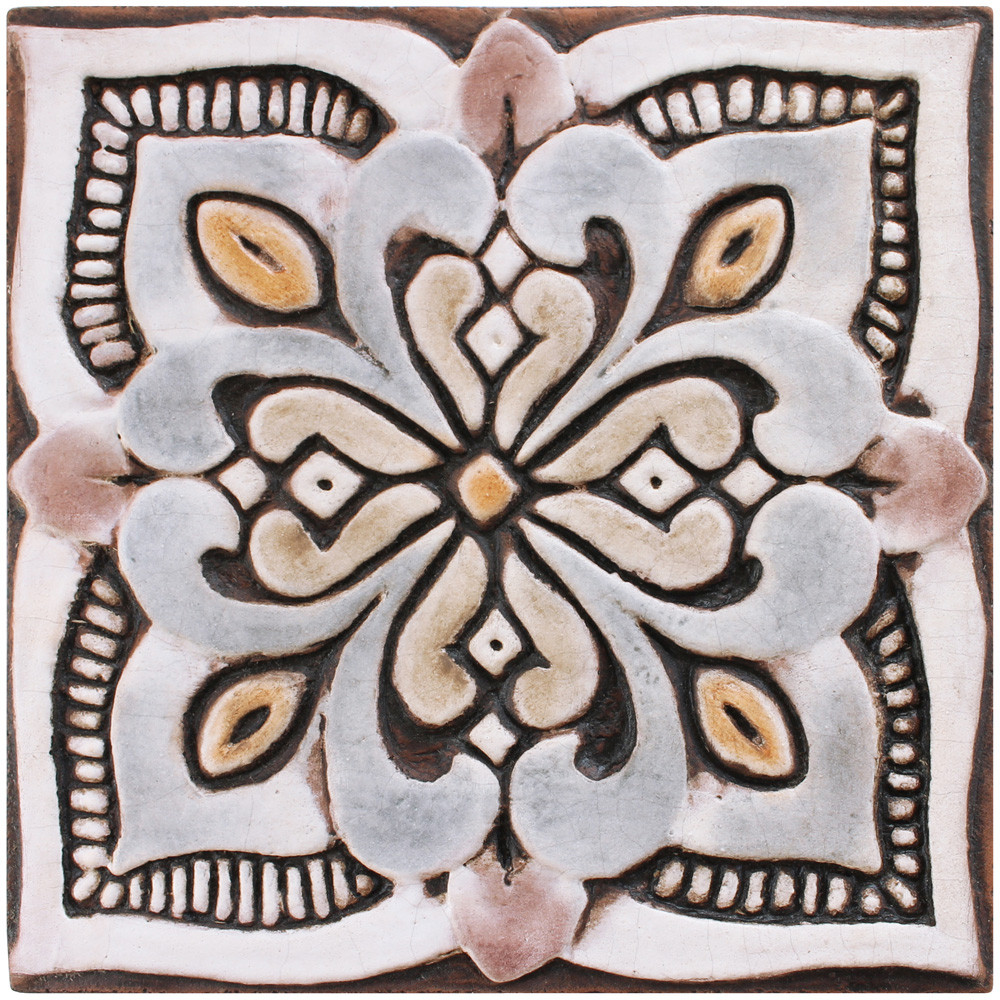 Brown Moroccan tile 15cm 4. Handmade tile by GVEGA