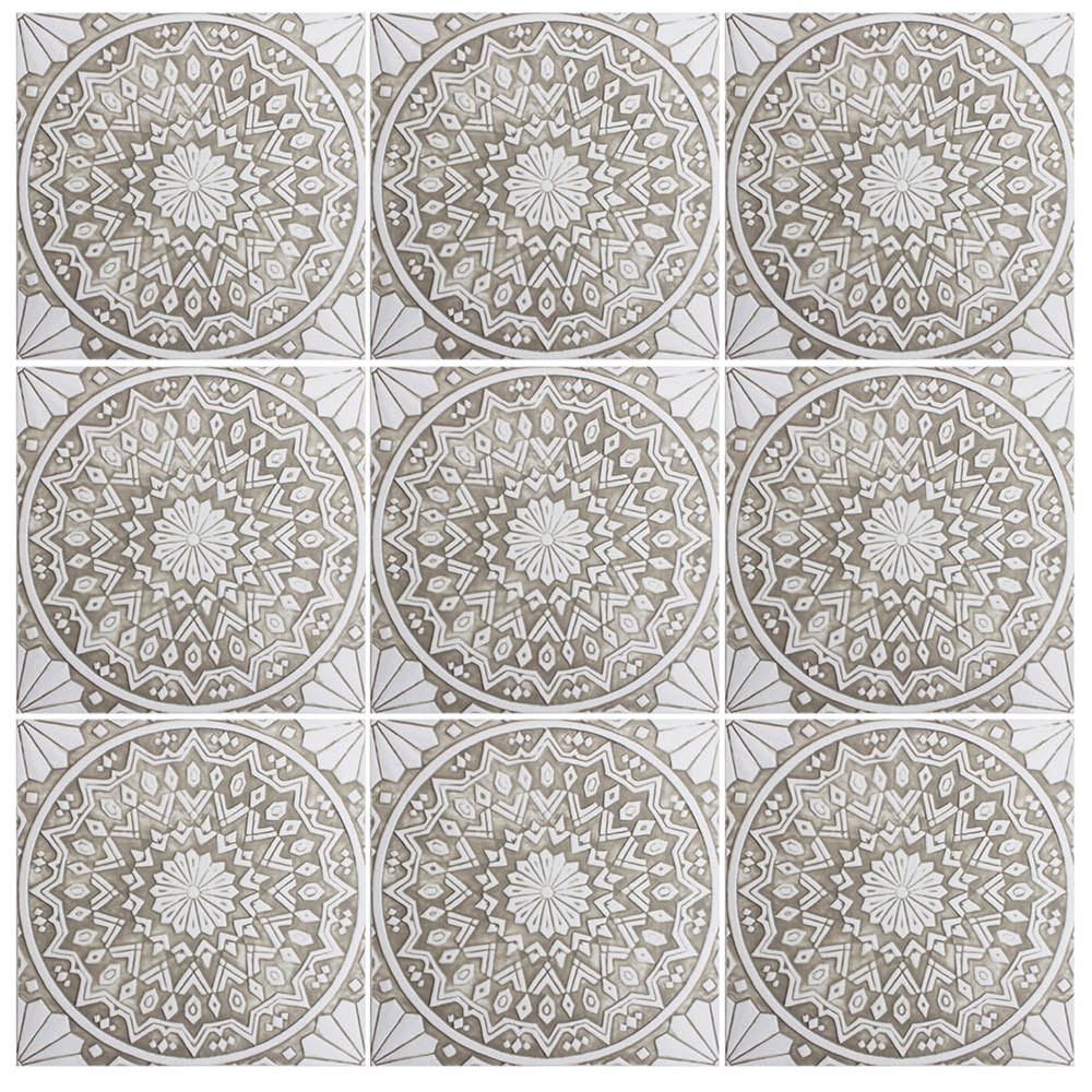 Large ceramic tile handmade in Spain. Decorative tile for kitchens, bathrooms or outdoor wall art.