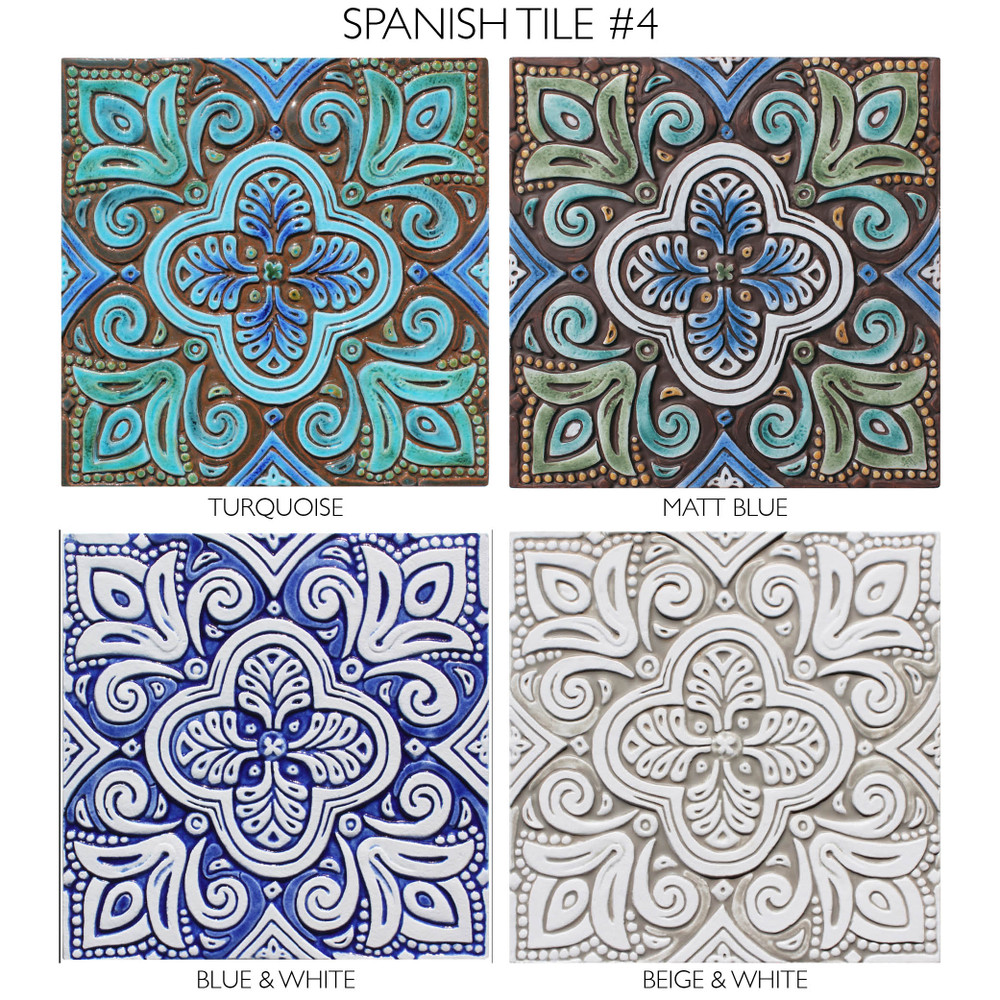 Spanish tile #4 Turquoise colour options