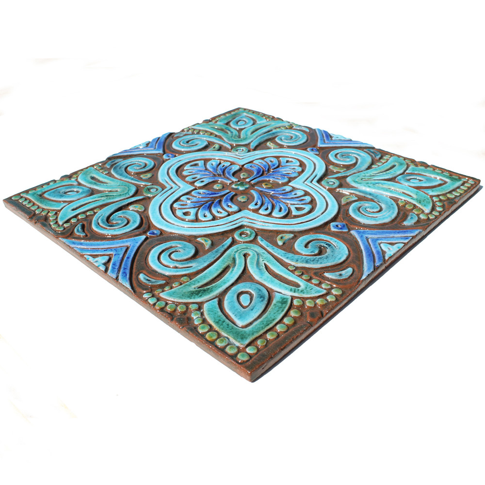 Spanish tile #4 Turquoise angle