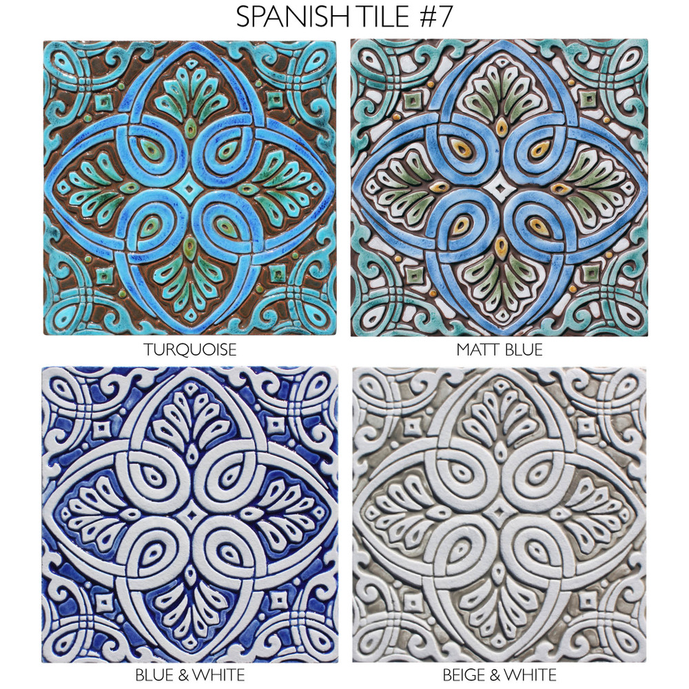Large Spanish tile colour options, Handmade ceramic tile by Gvega ceramica