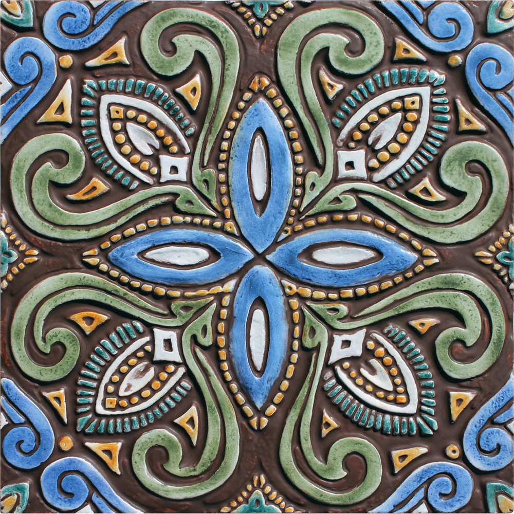 Spanish Tile #8 Matt blue [30cm/11.8]