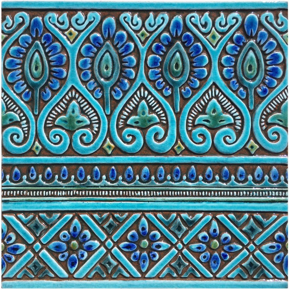 Large tapestry tile wall art - turquoise