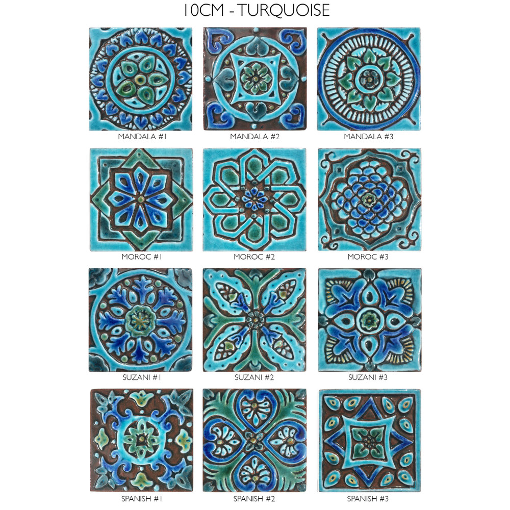 Handmade ceramic tile by gvega - design options 10cm