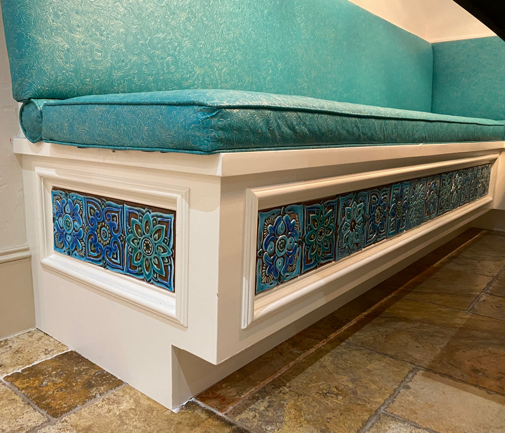 Handmade tile turquoise for kitchens bathrooms and outdoor wall art