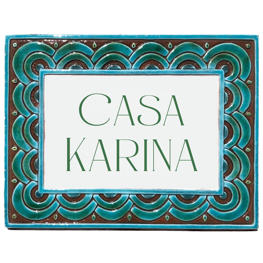 House sign Waves  (turquoise green)