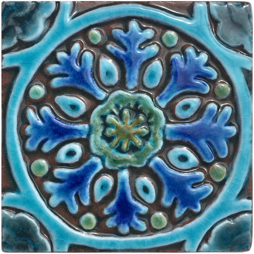 Handmade Tiles Set x16 Turquoise [10cm/3.9"]