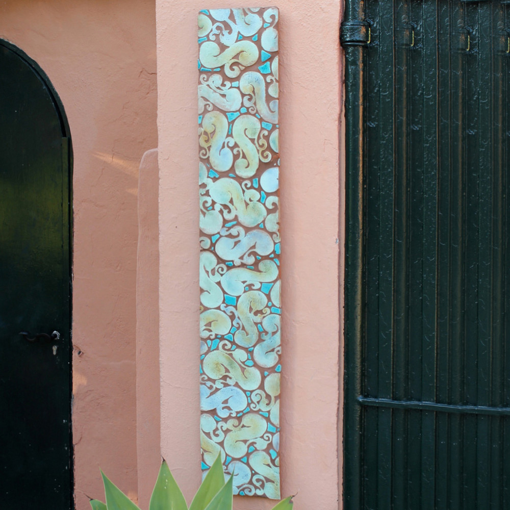 wall art made from ceramic - mosaic art - garden wall art - hiedra
