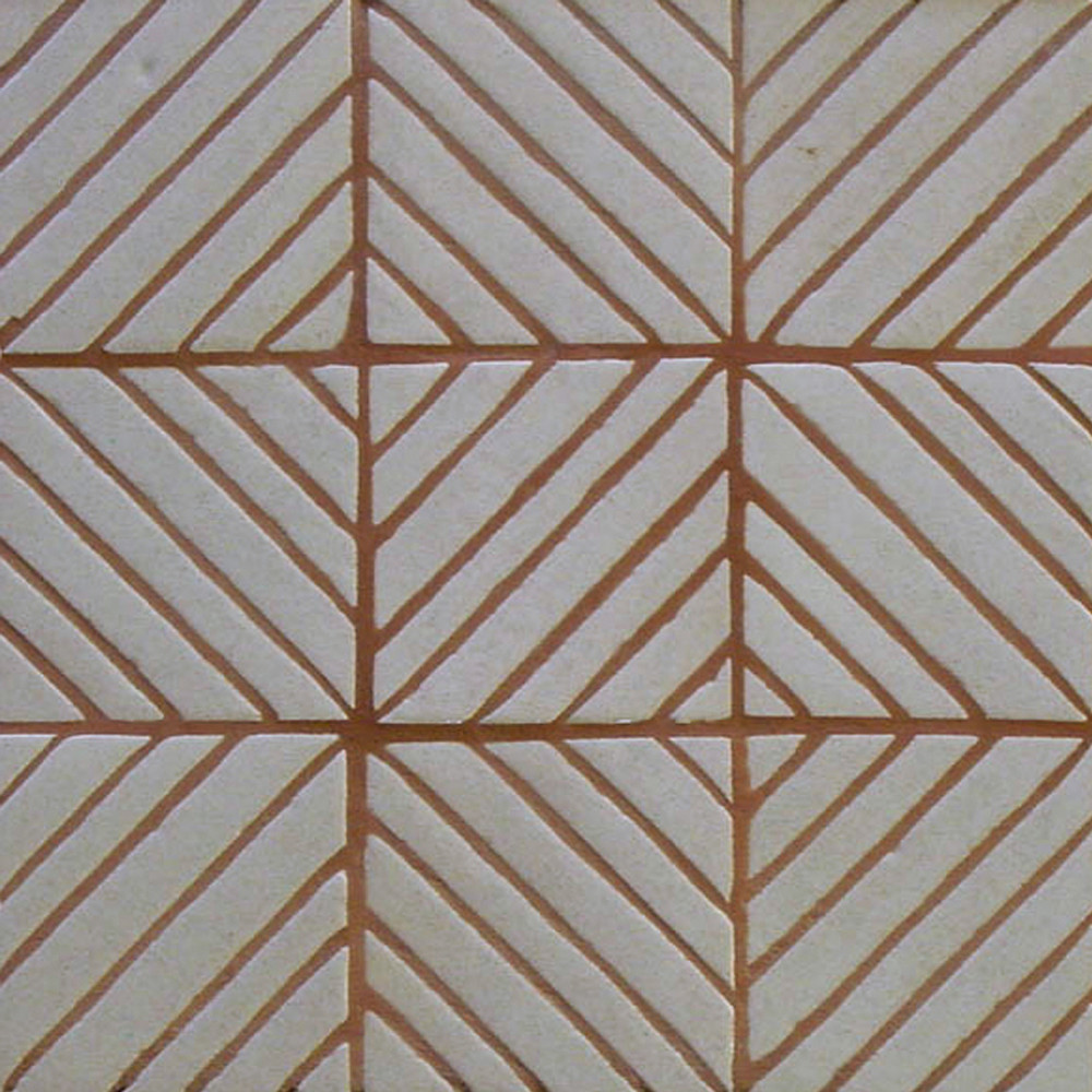 Decorative tile "Vertical Diagonal" - 10x10cm - Glazed in crystalline white.