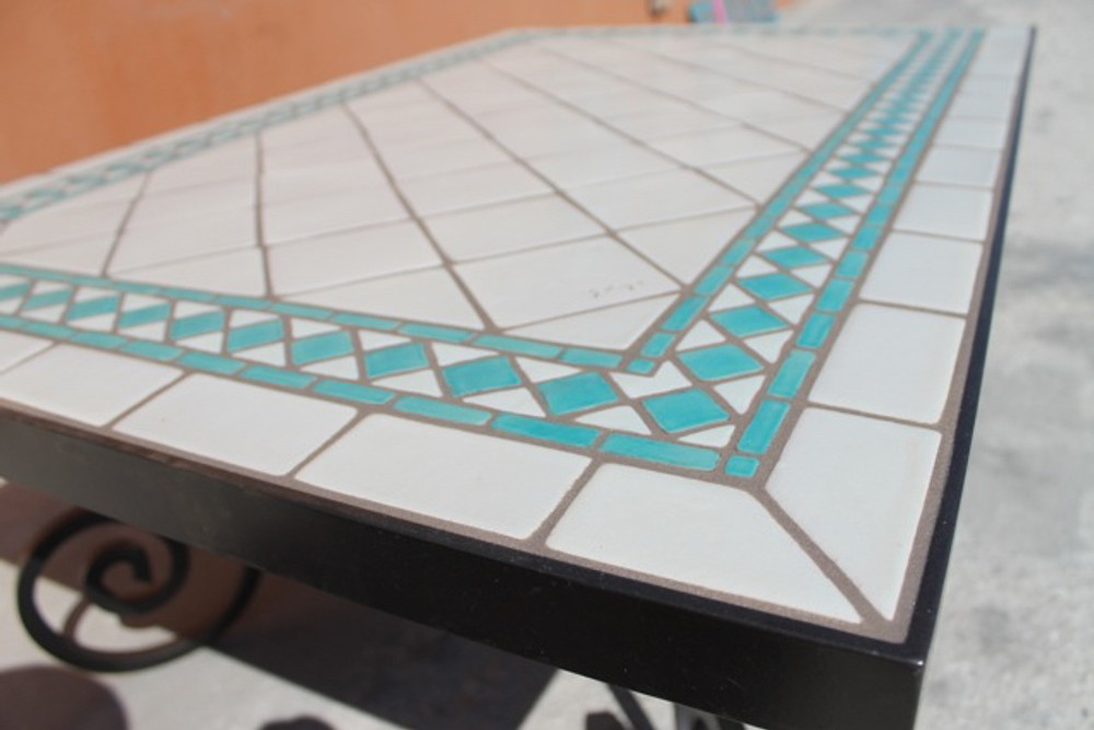 Outdoor dining table - mosaic table - moroccan design - rectangular