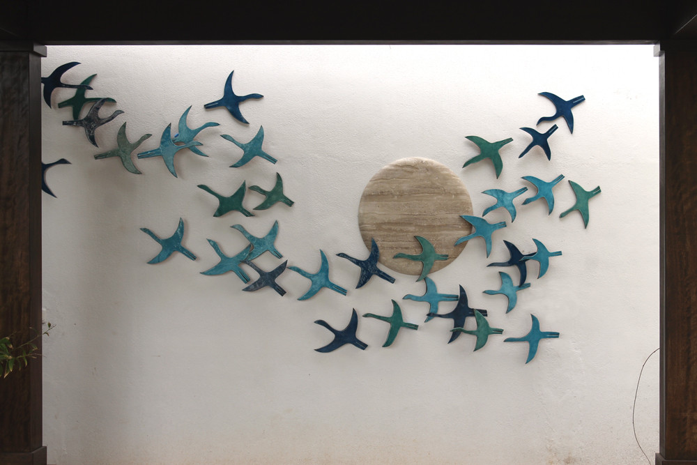 Bird wall art sets 20 - Turquoise ceramic wall art / GVEGA