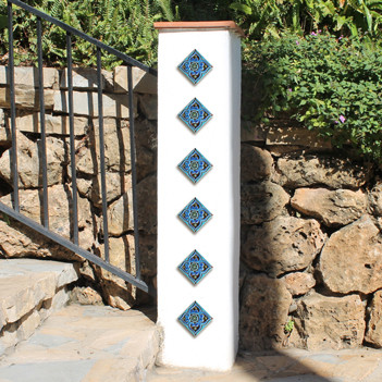 Handmade tiles for kitchens, bathrooms and outdoor wall art.  Decorative tiles handmade in Spain.