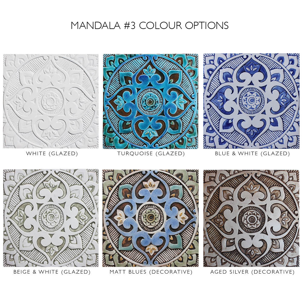 Handmade Tiles matt blue Set2 [30cm/11.8"]