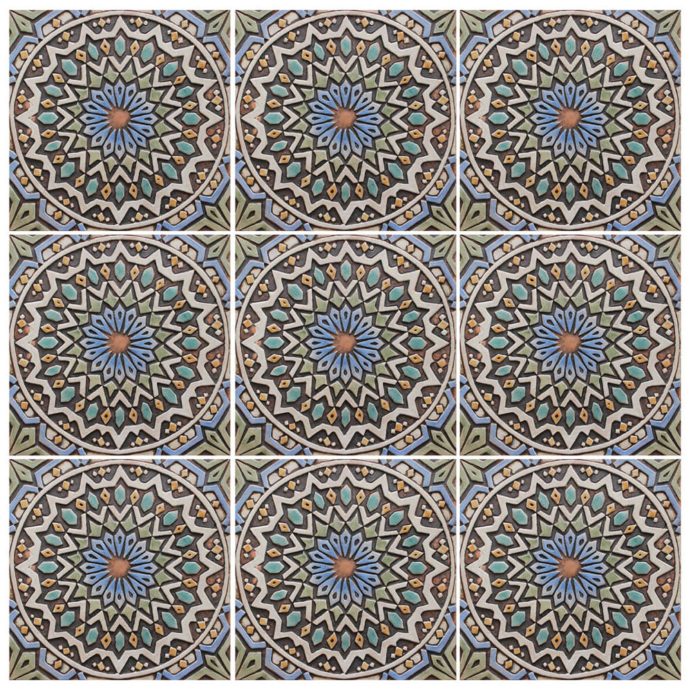 These handmade tiles make outdoor wall art.  Decorative tile handmade in Spain.