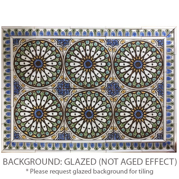 Large blue Moroccan tile 4. Handmade tile by GVEGA