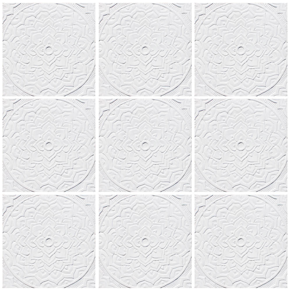 These handmade tiles make wonderful kitchen tiles, bathroom tiles, wall decor and outdoor wall art.  White relief tile handmade in Spain.